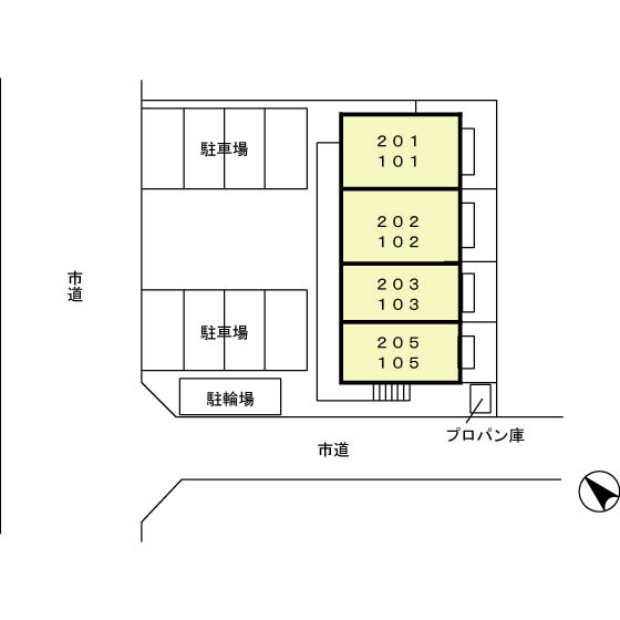 エスポワール大手の駐車場