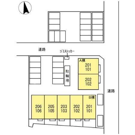 ヴェルドミール Ｂの区画図