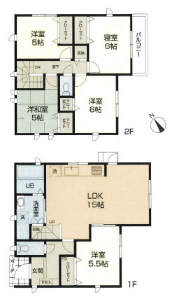秦野市水神町　中古戸建の間取り