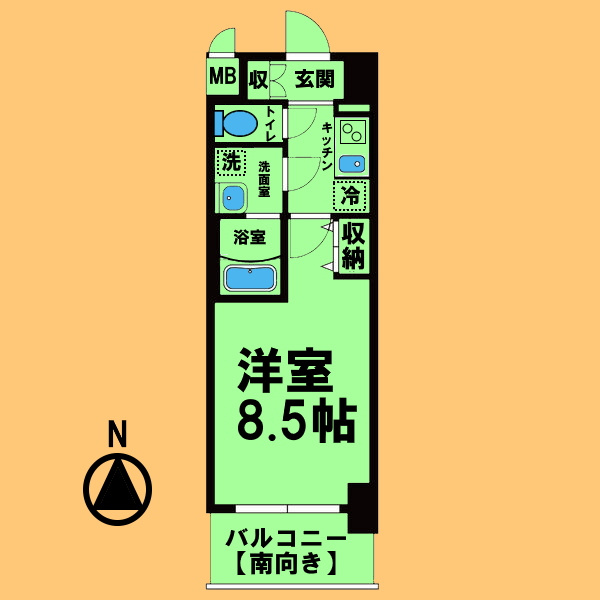 S-RESIDENCE浄心Ⅱの間取り|間取り反転タイプ