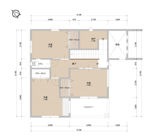 大そね甲　Ａ号地　建築条件付き　売土地（全2区画）の完成予想図|Ａ号地