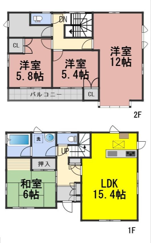 ６４３７１　岐阜市日野南中古戸建ての間取り