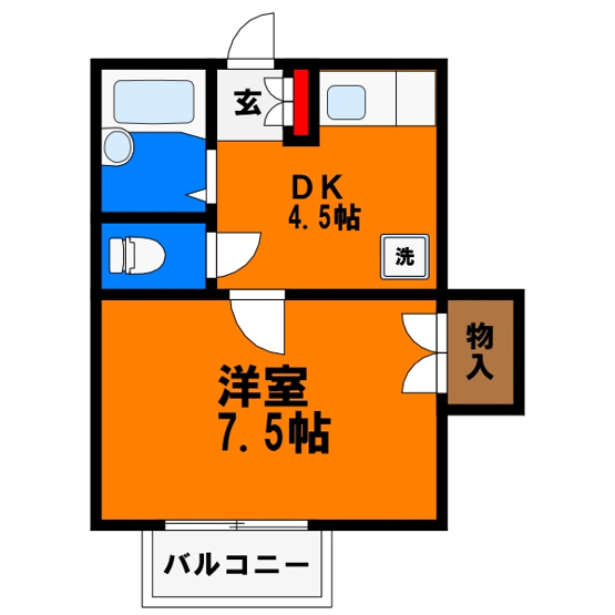 【間取り】 | グレイスエミネンス | 嬉しいバス・トイレ別の単身用物件☆グレイスエミネンス
