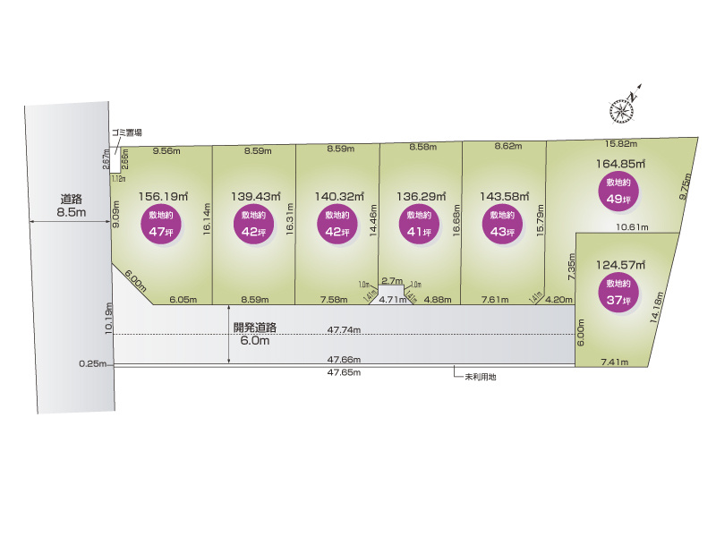 深井１丁目７区画　全体区画図