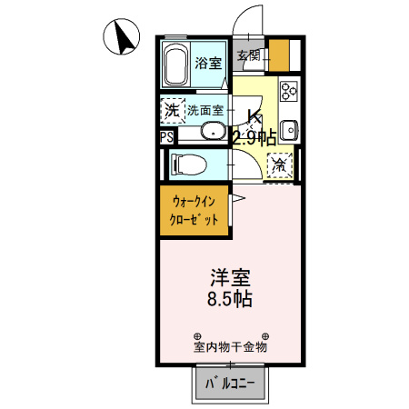 【間取り】 | クワトロ　ヤナギノ　Ｂ