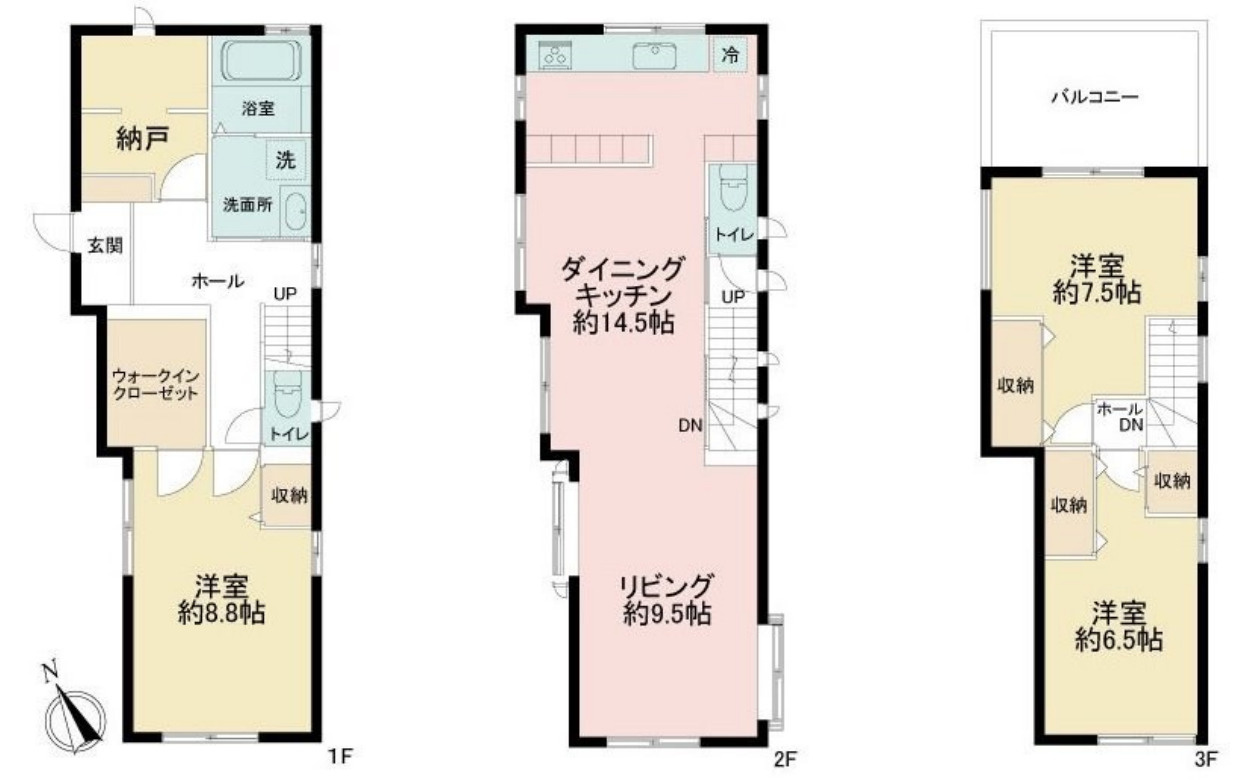 横浜市鶴見区獅子ヶ谷2丁目 中古戸建て【仲介手数料半額】の間取り