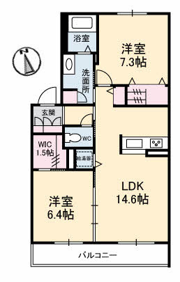 シャーメゾン初月Ⅱ A棟の間取り