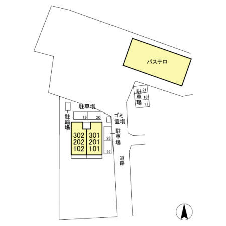 クレール Ⅰ棟の区画図