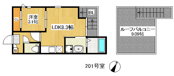 【間取り】 | Grandtic B 井尻　★プライスホームなら仲介手数料が割引価格です★