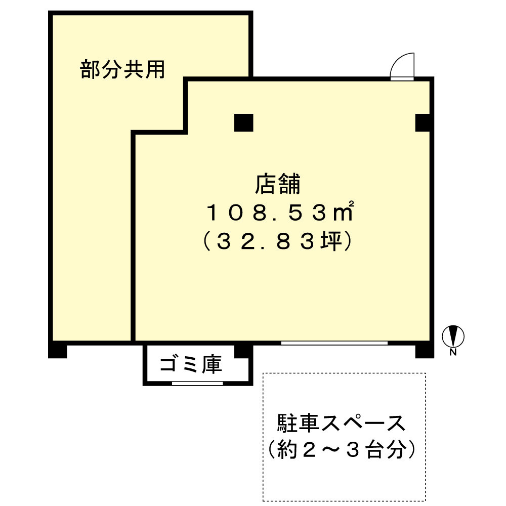 大阪市東成区神路３丁目の店舗一部の間取り