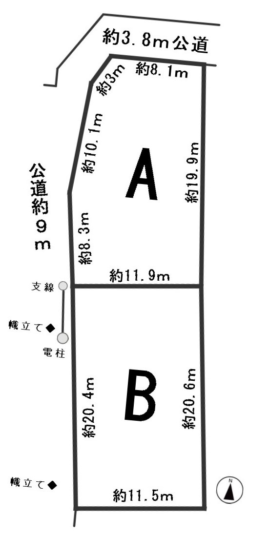 ６４３６９　岐阜市柳津町北塚分譲地の区画図