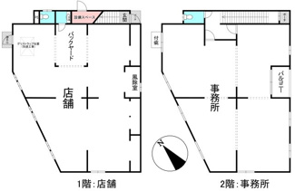 【間取り】 | 大津市松山町6-25、26　店舗付事務所