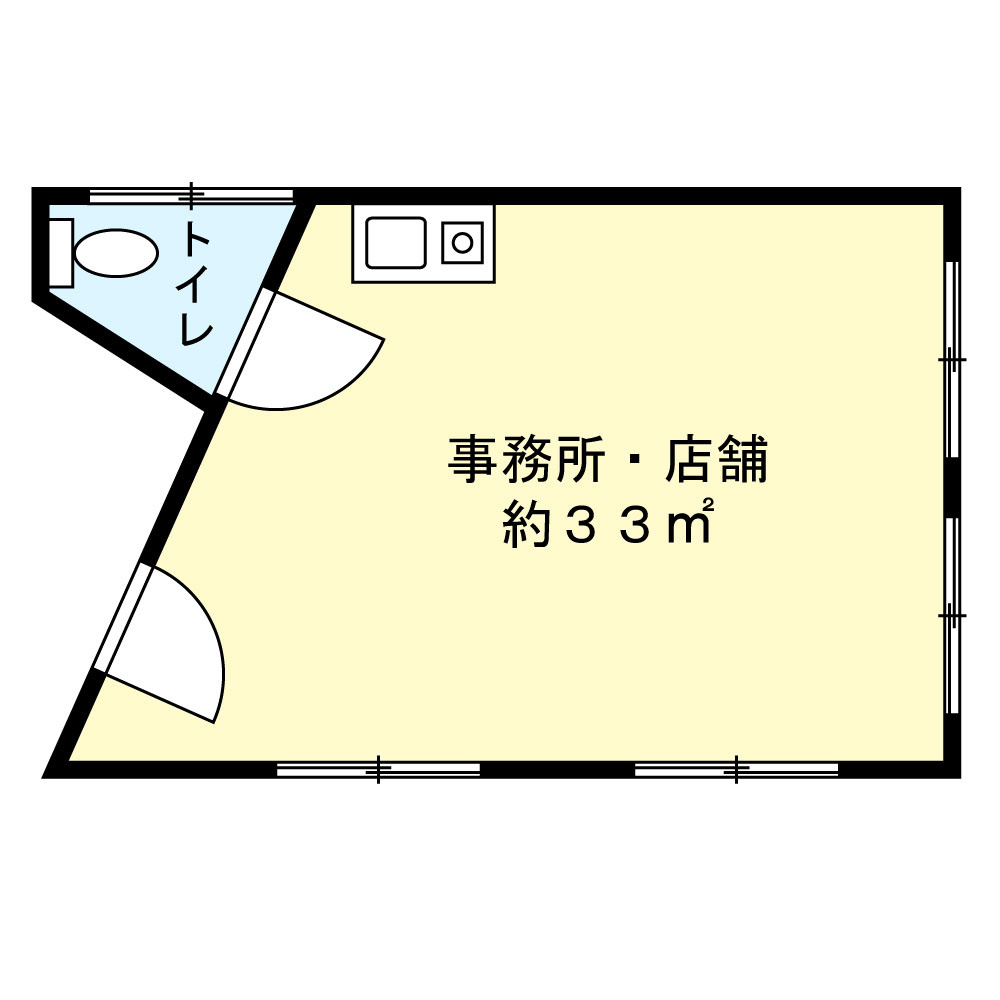 大阪市城東区野江３丁目の事務所の間取り