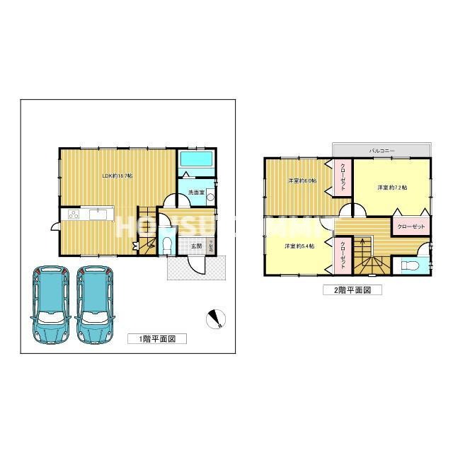 富里市七栄中古戸建の間取り