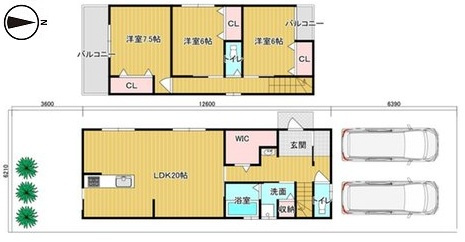 【土地図＋建物プラン例】 | K11871-上賀茂