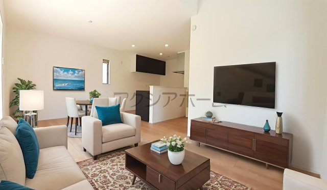 入間市扇台6丁目・全1棟　新築一戸建　～LDK吹抜け～の内装|（家具はCG画像での表示になります）