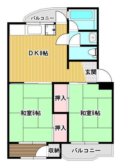【間取り】 | ホワイトヒルA棟 | 間取りです
