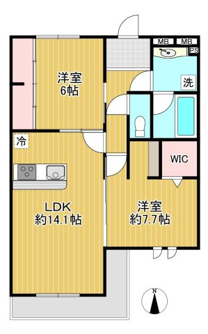ピース　ラ　ヴィータEの間取り