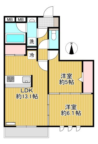 ピース　ラ　ヴィータEの間取り