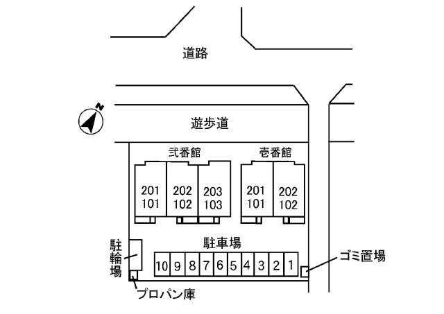 ディアコート弐番館の区画図