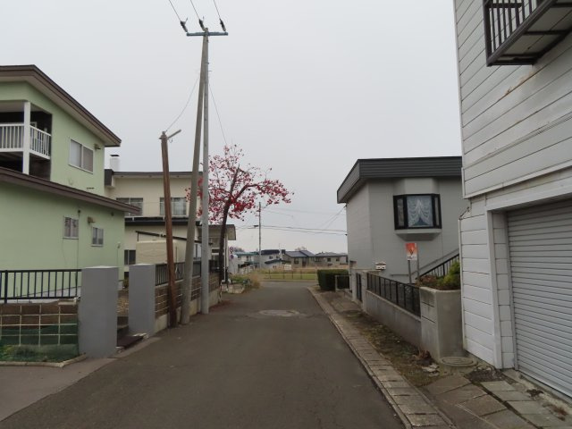 【前面道路含む現地写真】 | 網走市桂町３丁目２番１５号　平家建て中古売家（１階部分車庫）