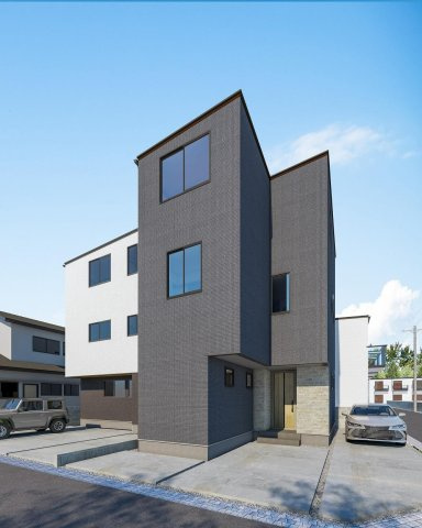 新築一戸建て　岡山市北区富町【仲介手数料無料】の外観パース