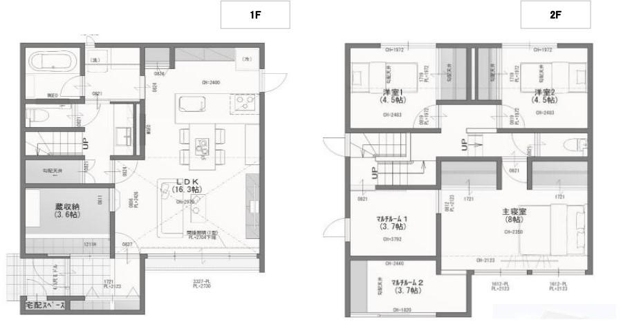 下野市仁良川　新築戸建の間取り