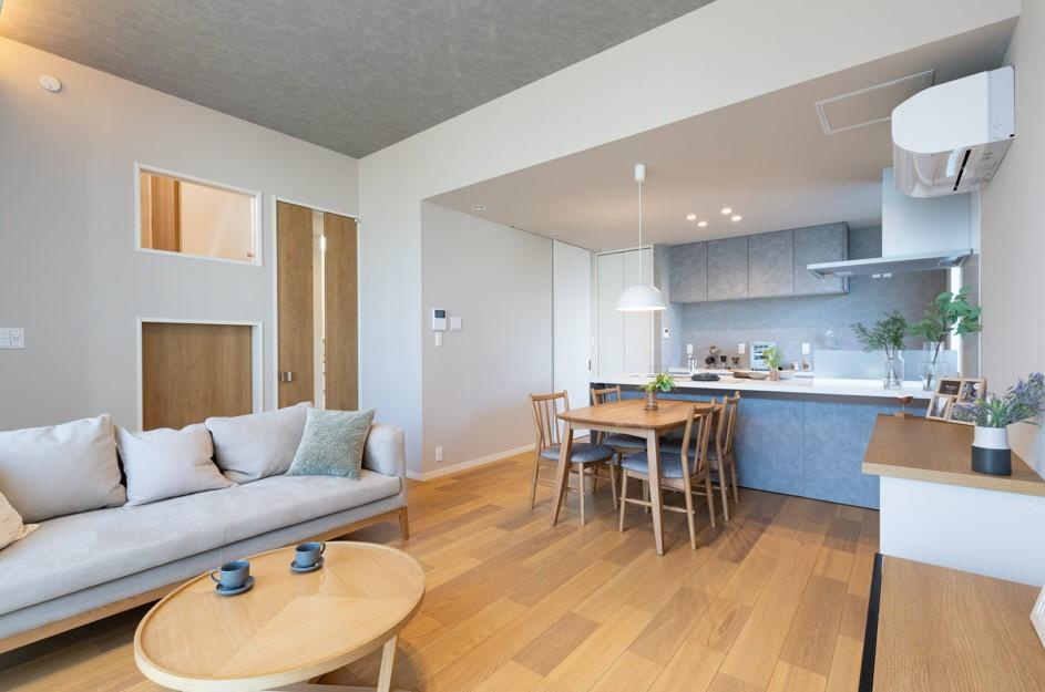 下野市仁良川　新築戸建の居間・リビング