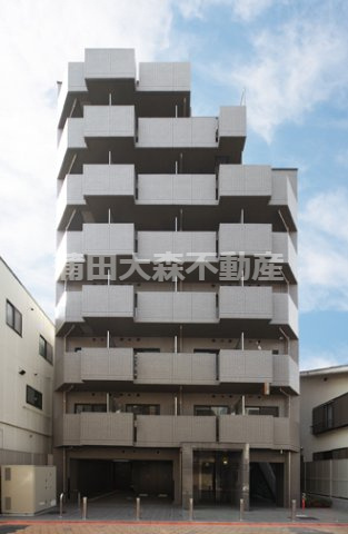 ルーブル大森九番館の外観|2011年9月築　RC鉄筋コンクリート造地上8階建て1K～2DK総戸数47戸の分譲賃貸
東京都大田区大森北5丁目　JR京浜東北線大森駅徒歩10分、京浜急行本線平和島駅徒歩11分