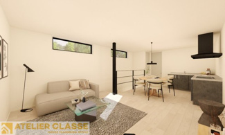 【完成予想図】 | 城陽市平川長筬　売土地　建築条件付き | アトリエスタイルハウス仕様の窓はペアガラス、サッシはアルミ×樹脂複合のハイブリットサッシを採用。ガラスの間には断熱性の高いアルゴンガスを充填しておりますので、より断熱性能が高まる仕様になっております。