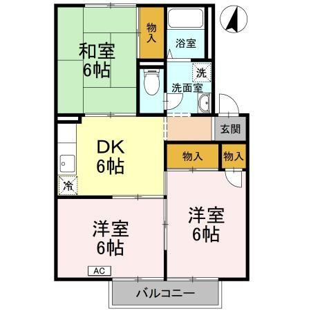 【間取り】 | グリーンパーク佐伯　E棟