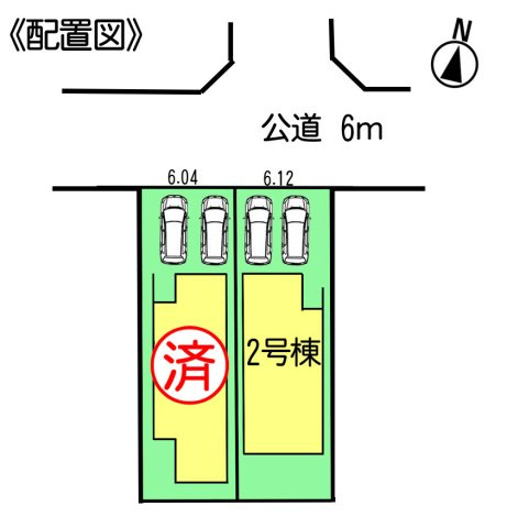【商談中】常滑市榎戸町2期　2号棟の区画図|○●区画図●○
　2号棟
