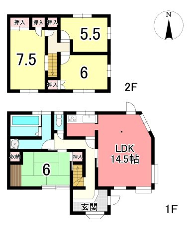 中古戸建　佐野市高萩町の間取り