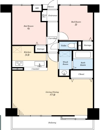 ダイアパレス西湘南　海を一望の間取り