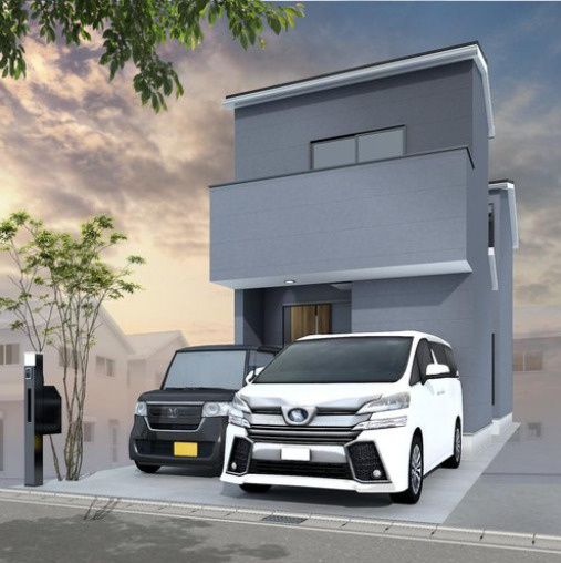 紫竹竹殿町新築の外観パース