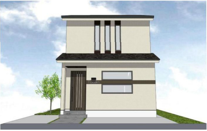 新築戸建等持院北町の外観パース