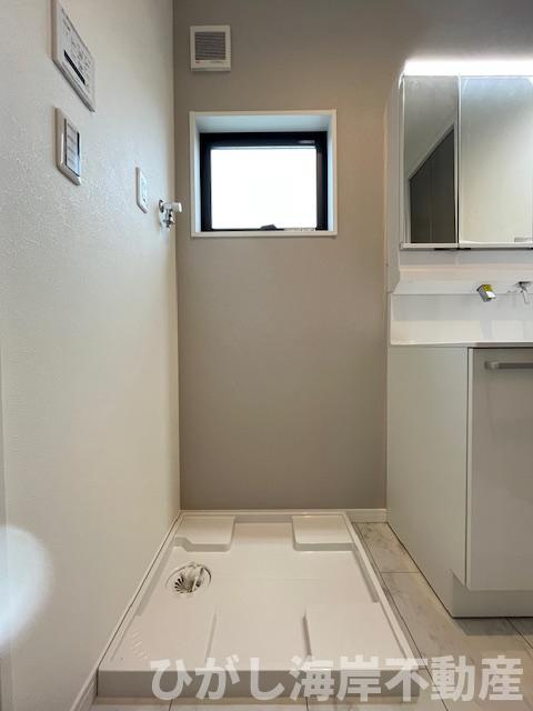 茅ヶ崎市萩園　新築戸建　全8棟のランドリースペース|洗濯機置場