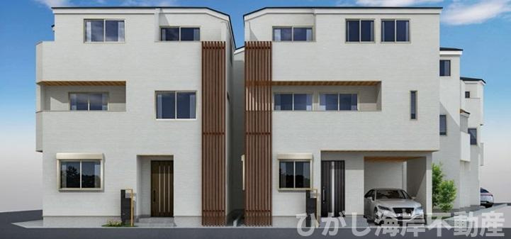 茅ヶ崎市浜竹1丁目　新築戸建　全6棟の外観パース|イメージパスですので実際のものと多少異なります。