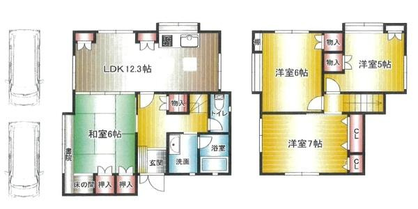 和歌山市太田　中古戸建の間取り