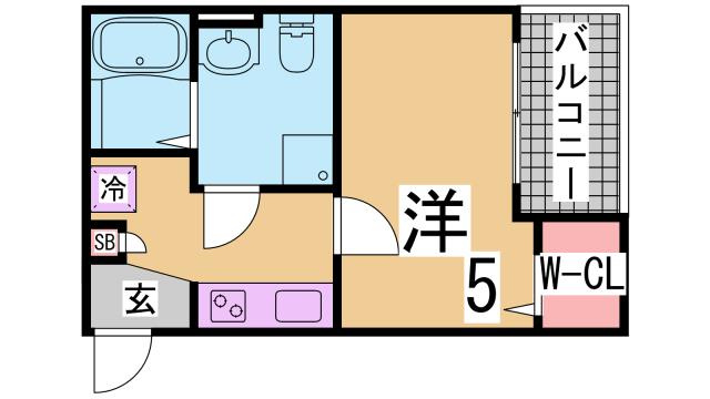 神戸市長田区苅藻通１丁目のアパートの間取り