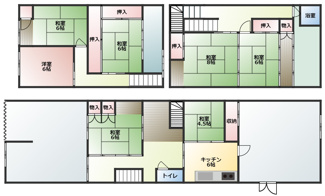 【間取り】 | 新角川2-3-32売家