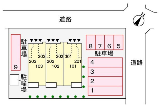 Glanz一色の駐車場
