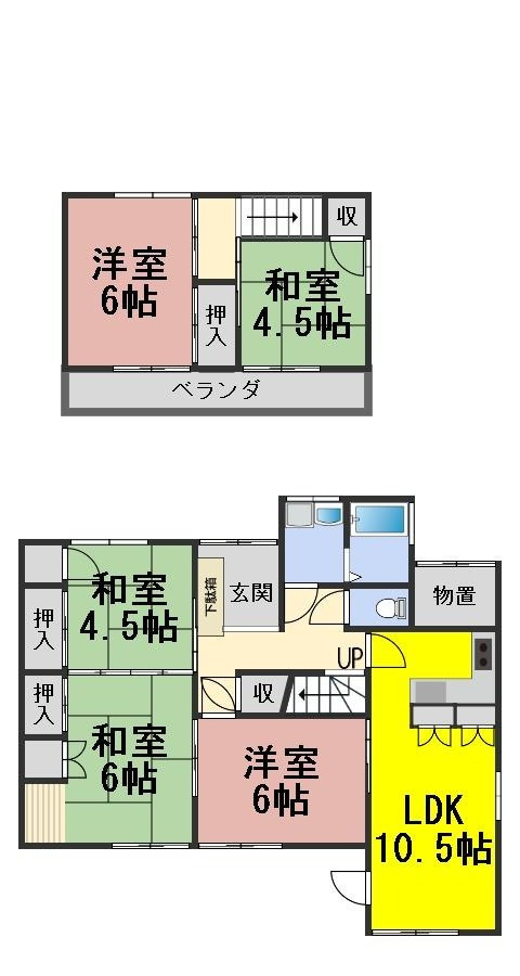 ６４１１２　岐阜市三輪中古戸建ての間取り