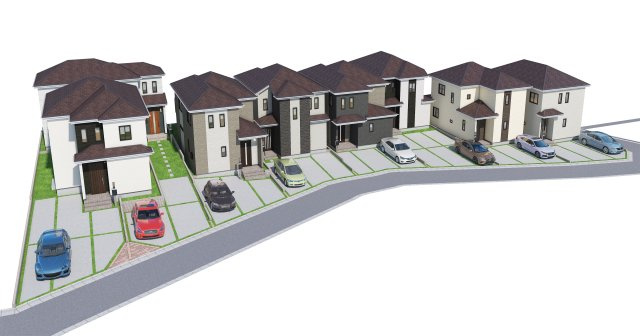 ハートフルタウンうるま市上江洲　G号棟の外観パース|外観パース