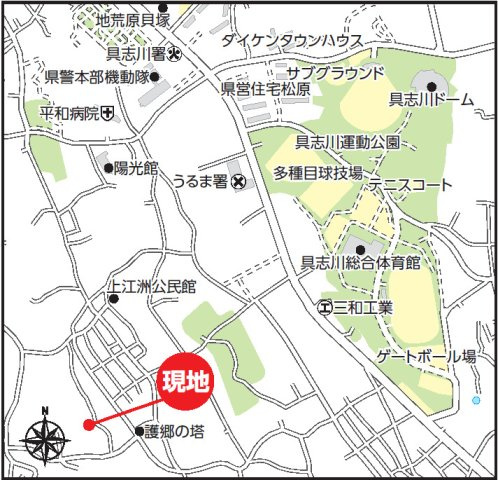 ハートフルタウンうるま市上江洲　H号棟の地図
