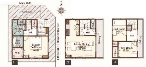 川越市氷川町　新築分譲　東武東上線『川越駅』バス21分　【川越小学区】の間取り