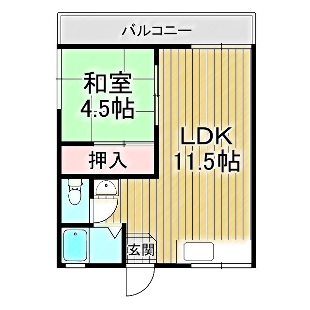 三国ヶ丘ハイツA棟の間取り