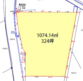 ●八重瀬町新城【土地】の区画図|１区画