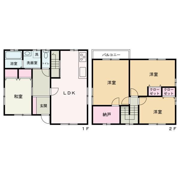 紀の川市桃山町調月の中古一戸建の間取り