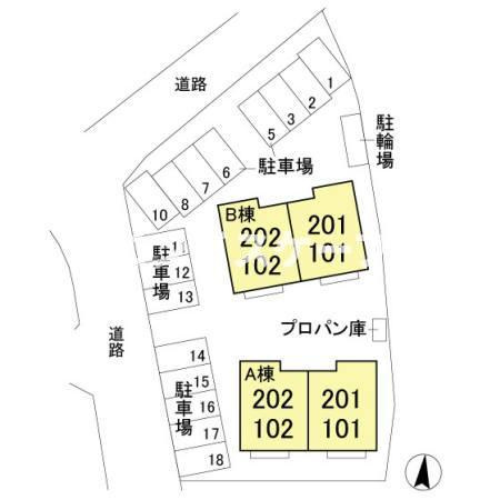 ムーンライト　Ｂの区画図|高崎、前橋エリアのお部屋探しはエンドスケープまで！お客様の理想お聞かせ下さい♪